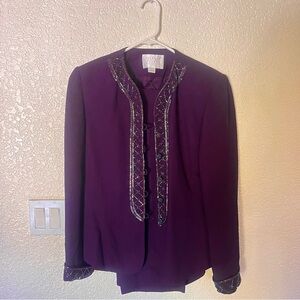 Vintage Purple Blazer and Skirt Set